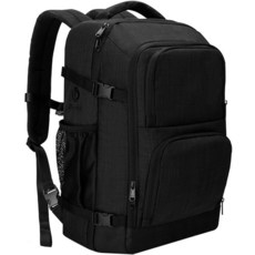 Dinictis 40L 기내용 비행 승인 여행용 노트북 백팩 남녀공용 17인치 노트북에 적합 출장 주말 여행 가방-블랙, 블랙, 1개