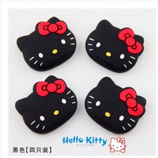 4개세트 헬로키티 문콕방지 스펀지 스폰지 스티커 문콕 방지 캐릭터 산리오 자동차 차량용 쿠션 범퍼 긁힘방지 가드 도어가드 문콕, KT 블랙 4개입, 4개