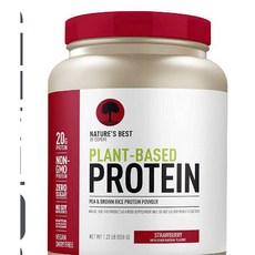 NATURE'S BEST 豌豆糙米蛋白粉 草莓味, 558g, 1個