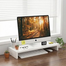 세일론 목과 허리가 편한 심플 모니터 받침대, 화이트