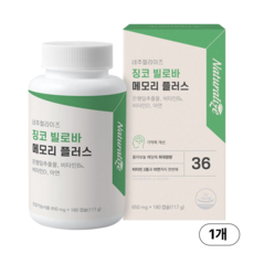 네추럴라이즈 징코 빌로바 메모리 플러스 117g, 1개, 180정