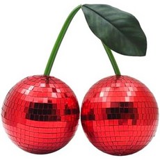 디스코 볼 체리 미러 행잉 DJ 클럽 스테이지 바 파티 결혼식 홀리데이 장식 홈 3.9u2018u2019 빨간색, 3.9‘’, Red