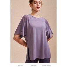 網紗拼接短袖運動上衣 寬鬆透氣 健身瑜伽跑步適用