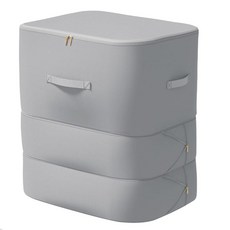 3겹 엑스트라 라지 용량 울트라 공간 절약형 자체 압축 오거나이저 이불 보관 가방 침구 의류 담요용 그레이, 1