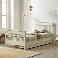 까사레브 올리버 데이베드 SS_A타입 + 서랍 원목 수납 침대 프레임, 아이보리