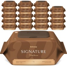 베베숲 시그니처 위드 브라운 아기물티슈 캡형, 65g, 70매, 20개