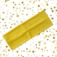 New Sweat-Absorbing Yoga Headband Elastic Solid Color Bling Diamond Breathable Face Wash, 02 Star-Yellow