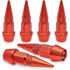 MEAJU 4PCS 스파이크 스타일 타이어 밸브 스템 캡 자동차 SUV 트럭 자전거 오토바이 60MM 및 블랙 를 위한 범용 알루미늄 합금 방진 커버, 6 pcs, 45MM - Orange
