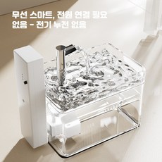 고양이 분수대 자동 급수기 음수대 보온 가열 물 디스펜서, 1개, 투명색-1500ml(필터 포함)