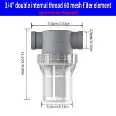 NPT 스레드 304 스틸 필터 스크린 80 메쉬 프리 1/2 인치 수 파이프, 13 NPT F 0.75in 60 mesh