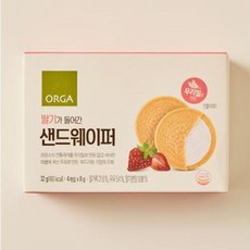 ORGA 딸기가 들어간 샌드웨이퍼 32g, 딸기맛, 1개