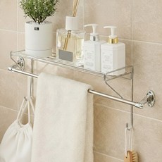 피니시웰 304 스텐 욕실 선반 걸이식 무타공 수건걸이 선반 거치대, 1개, 304 스테인리스