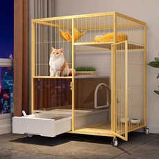 고양이 아파트 실내 케이지 캣타워 빌라 놀이터, 1개, 소형 3층 고급 (블랙)