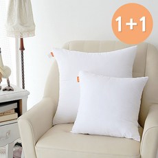포그니 국내생산 1+1 45x45 지퍼형 쿠션솜, 화이트, 2개