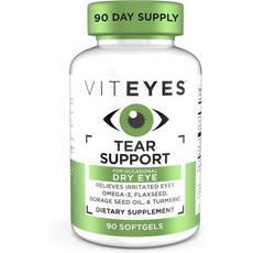 Viteyes Tear Support Eye Soothing Blend Occasional Dry Eye Supplement No Eye Drops Redness Reli, 90 Count (Pack of 1), 90정, 1개