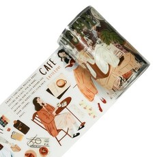 WT Urban Wanderers 프리컷 와이드 와시 테이프 세트 - 3롤 오리지널 종이 테이프 일러스트레이션 저널 스크랩북 플래너 및 DIY 공예를 위한 부드럽고 쉽게, 프리컷 플래너의 Day 1 PET 테이프