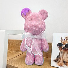 DIY 보석십자수 비즈베어 취미 생활 집콕놀이, 1개, 연핑크&연보라