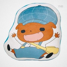 아트박스/플러스펀 엉덩이탐정 브라운 라인프린트쿠션, 1개