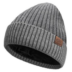 FYBW 오버사이즈 XXL 비니 모자 빅 헤드용 59.9-65cm23.6-25.6인치 두껍고 따뜻한 플, 다크 그레이