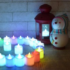 퀘이사D LED 촛불 컬러 모양초