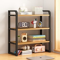 거와스 높이조절 다용도 책상 정리 선반, 3단, 블랙