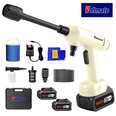 VoltMate 독일 수입 무선 고압세척기 고압세차기 휴대용 세차기 5in1 다기능 고급형 부스터 세차기 15000mAh 듀얼 배터리, 화이트 세트, 8131