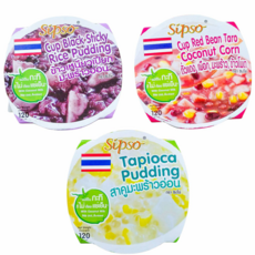 3 Style Set Coconut Thai Pudding 3p. Set ( Balck Sticky + Red Bean + Tapaioca )태국 전통 코코넛 푸딩 3종 세트