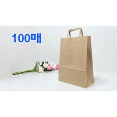 <최저가!!> 크라프트 쇼핑백 무지 종이가방 친환경 도시락 쇼핑백 100매