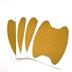 자동차 문짝 스티커 탄소 섬유 스크래치 방지 핸들 보호 필름 외부 스타일링, 12 4PCS  Gold