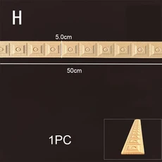 나무 몰딩 코너 Onlay 캐비닛 홈 장식 항목 인형 가구 액세서리 빈티지 조각 된 Applique 프레임, 06 H-5.0cmx1Pc