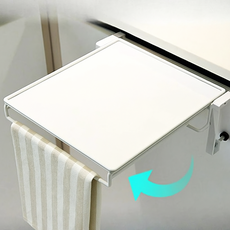 접이식 미니선반 주방정리 다용도 보조조리대 행거 정리트레이 행주걸이 무타공, 화이트, 1개