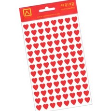 돈스텔 학교 하트스티커 7매 적색 8x9