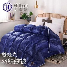 Hilton希爾頓 皇家克莉絲汀雙絲光羽絲絨被 2.5KG 四季通用, 藍