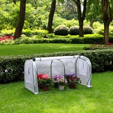 길냥이 쉘터 길고양이 급식소 온실 비닐 원예 천막 보온, 1개, 둥근 지붕 2칸 창문 135 70x70cm