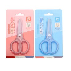 모닝글로리 2000 플라스틱 어린이 투명 안전 가위, 1개, 랜덤 발송
