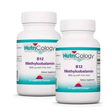 뉴트리콜로지 B12 메틸코발라민 3000mcg 엽산함유 로젠지 Nutricology Methylcobalamin with Folic Acid, 2개, 50정