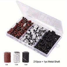 네일 드릴 비트 페디큐어 캡 샌딩 밴드 샌더 매니큐어 제거 커터 드릴링, 1개, 4. 3 color-210pcs