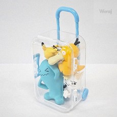 웬카 미니수납함 투명 미니 캐리어모양 보관함, 블랙