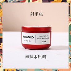 KHANID 香氛蠟燭, 1個, 射手座-辛辣木質調, 40g, 辛辣木質調