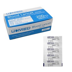 LOMED 血糖採血針 (無菌) 200入，獨立包裝，不鏽鋼材質，輕巧方便攜帶, 1個, 1