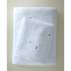 자라홈 브랜드관 달과 별 패턴 유아용 목욕 타월 41604013251 424582, 페이스 타월 / 50 x 90 cm, 오프 화이트