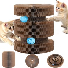 트위스티 발 고양이 장난감 2026년 새로운 접이식 2in1 스크래처 벨볼 트랙 어드벤처 실내 고양이를 위한 궁극의 인터랙티브 정신 및 신체 운동 1세트, 트위스티 발 고양이 장난감 2026년 새로운 접이식 2