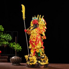 可開發票16寸關公神像12九龍關公佛像 19寸關二爺關二哥關聖帝君樹脂佛像, 12寸30cm紅袍九龍關公, 1個