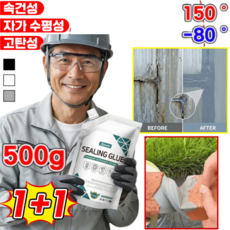 [5초 속건] 1+1균열 방지 보수 접착제 독일산 하이테크 접착제 고분자 방수 속건 충전제, 회색 500ml*2