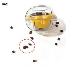 투명 간식볼 옐로우 강아지공놀이장난감 반려견장난감 냥이장난감