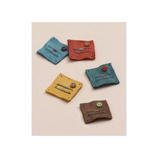 퀼트스타 버튼 핸드메이드 워싱 가죽라벨, 1개, 4 블루그린