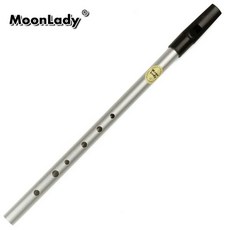 금속 플루트 6 홀 D 키 아일랜드 휘슬 악기 페니 알루미늄 합금 액세서리 포함, [01] Silver, 1개