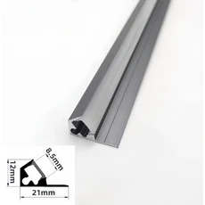 표면 장착 캐비닛 램프 45도 각도 사선 빔 LED 알루미늄 프로파일 주방 바 스트립 조명, 08 50cmX2pcs, 01 A-Gray