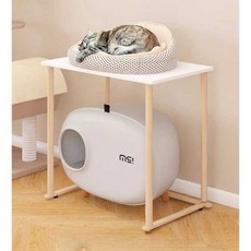 고양이 화장실 선반 테이블 사료 모레 보관 수납, 1개, 49x44x51.7cm/두께강화/높이조절