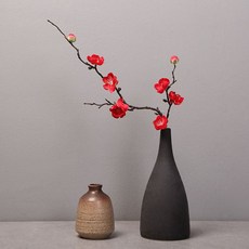 osshop 봄꽃 생화같은 인테리어 조화꽃 매화 조화, 매화 60cm - 레드, 10개